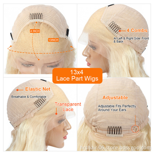 Wholesale 613 middle part lace frontal wig Indian Silk straight 13x4 lace wig  Raw Virgin Cuticle Aligned indian Human Hair wig